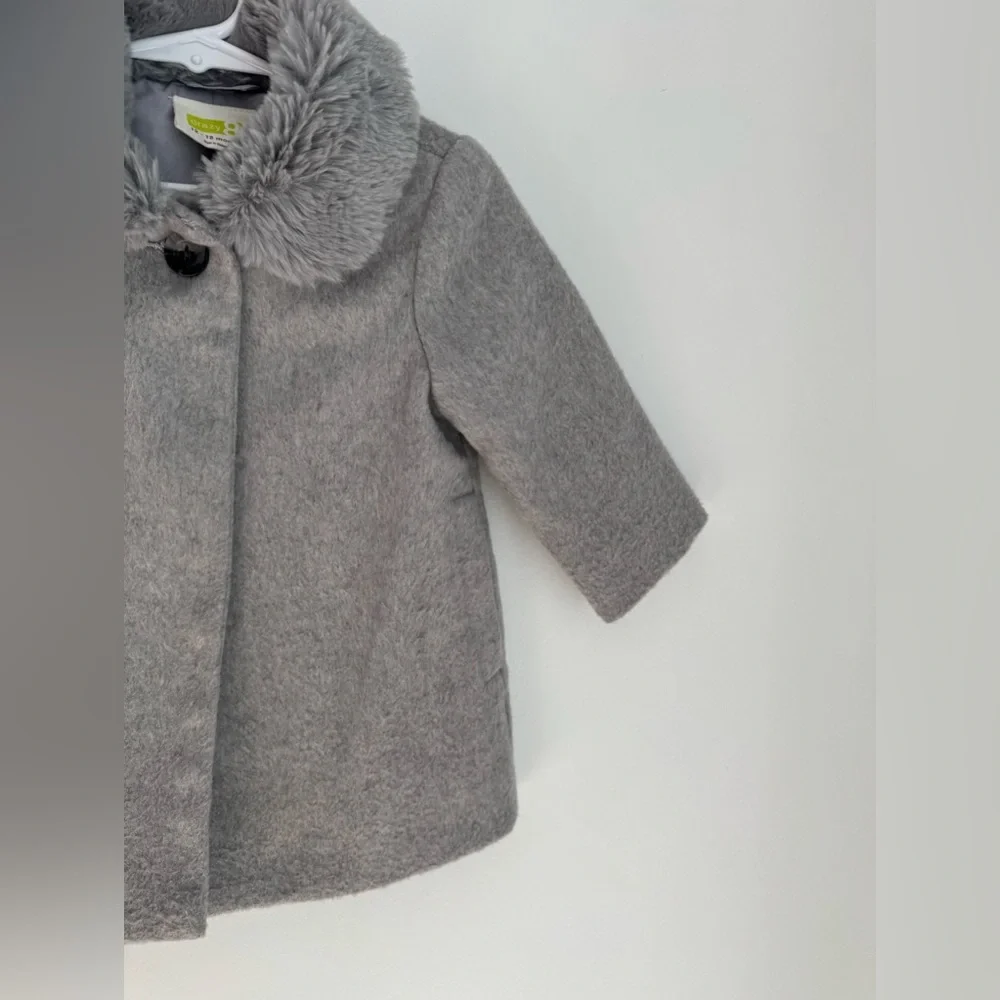 Crazy‎ 8 Girls' Toddler Grey Peacoat, 12-18 mo NEW